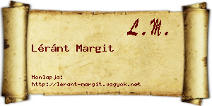 Léránt Margit névjegykártya